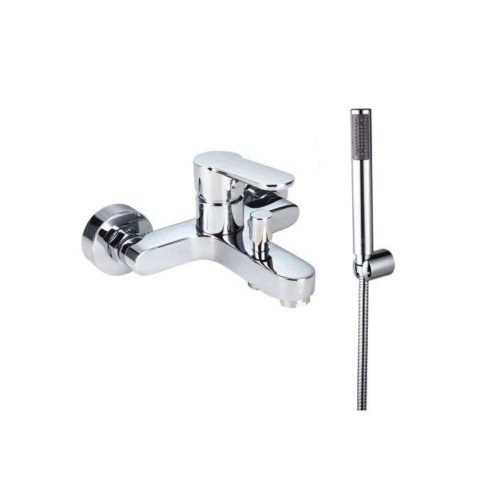 Icon Red Chrome Plated Aquarius II Bath Mixer With Hand Shower