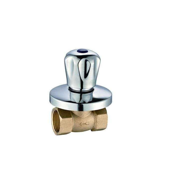 Icon Red Chrome Plated Taurus Undertile Stop Tap F/F 15mm