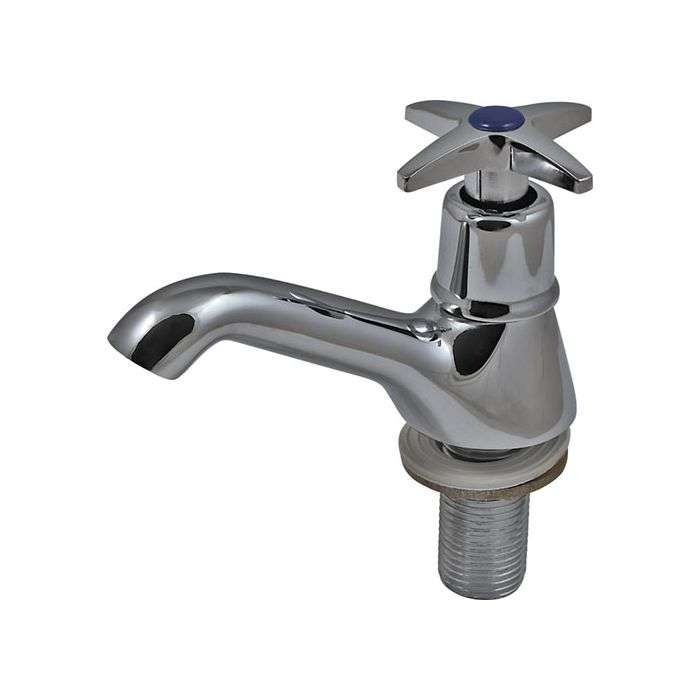 Icon Red Chrome Plated Gemini L-Pat Pillar Tap 15mm