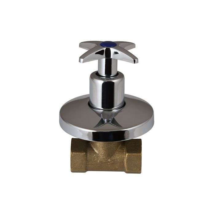 Icon Red Chrome Plated Gemini Undertile H-Pat Stop Tap F/F 15mm