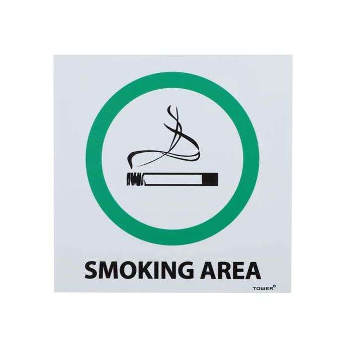 Tower Plastic Smoking Area Sign 150 x 150mm