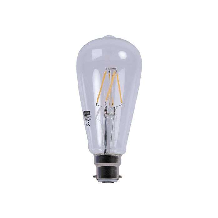 Eurolux 4W Warm White B22 LED Filament Pear Lamp