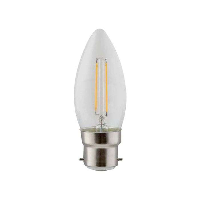 Eurolux 2W Warm White B22 LED Filament Candle Lamp