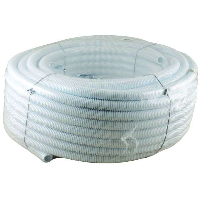 HellermannTyton White PVC Flexible Conduit Tubing 25mm x 50m