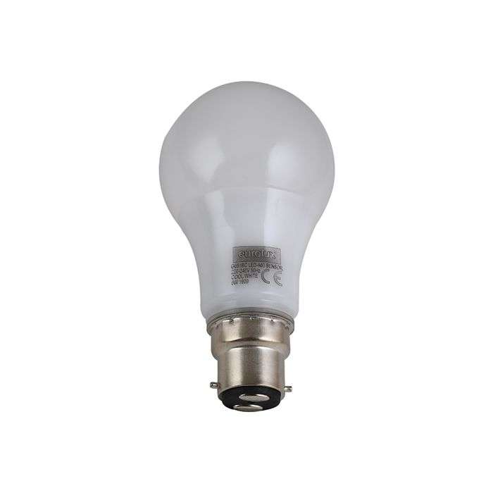 Eurolux 6W Cool White B22 LED Ultrasonic Day & Night Sensor Lamp