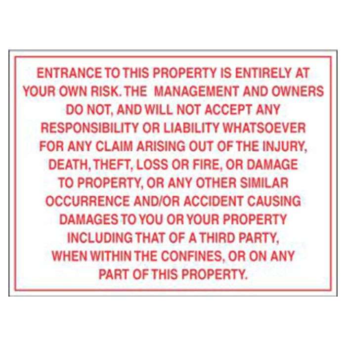 Detailed Enter At Your Own Risk Sign 400 x