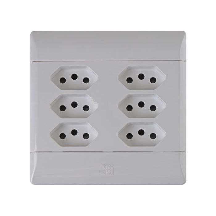 CBI White 6 Euro Wall Socket 4x4