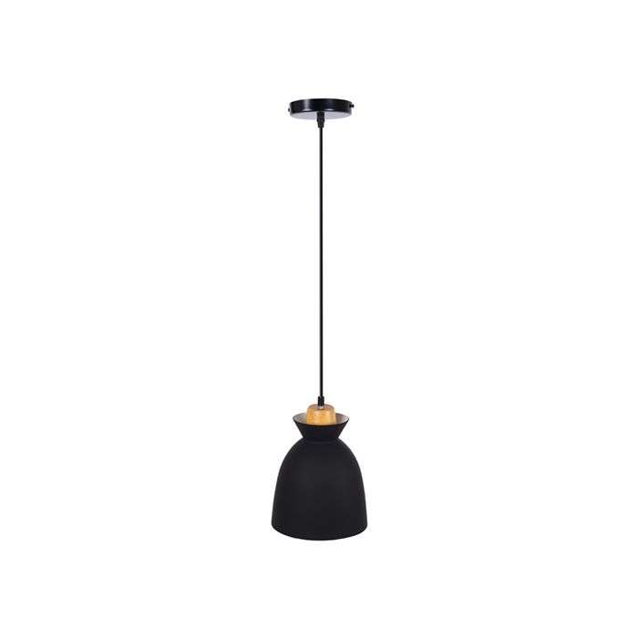 Eurolux Black & Wood Charlotte Pendant Light 195mm