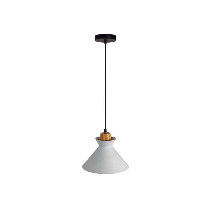Eurolux White & Wood Charlotte Pendant Light 250mm