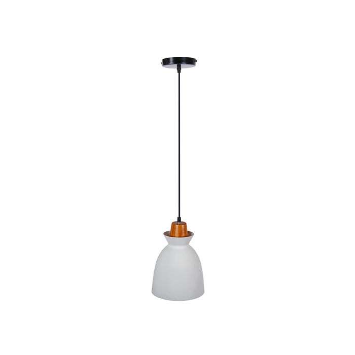 Eurolux White & Wood Charlotte Pendant Light 280mm