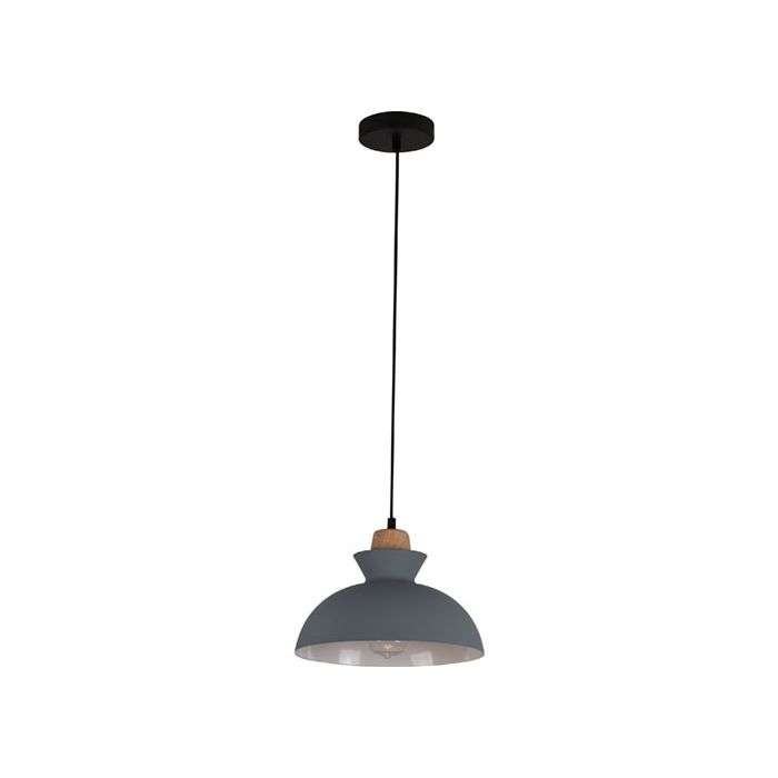Eurolux Grey & Wood Charlotte Pendant Light 280mm