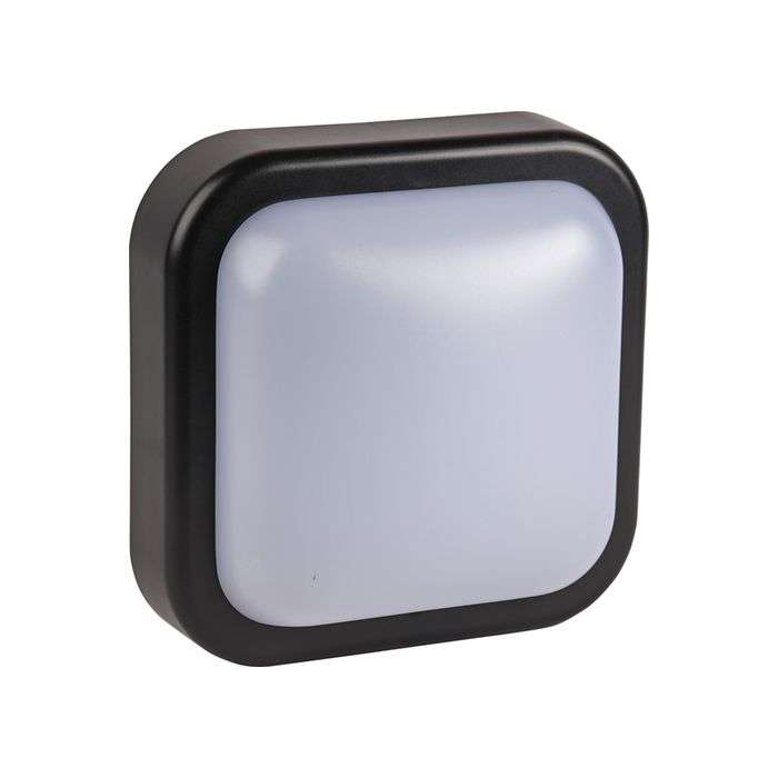 Eurolux Black LED Bulkhead Fitting With Frosted Glass 14W
