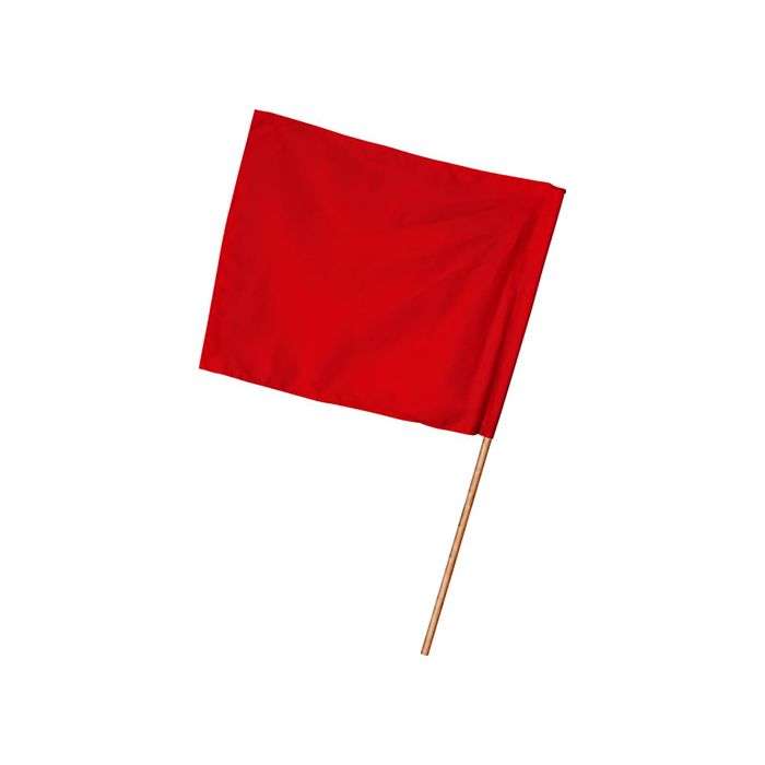 Red Cotton Traffic Flag With Pole 1m