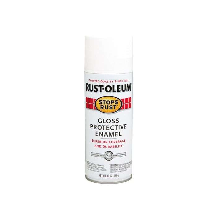 Rust-Oleum Stops Rust Gloss Protective Enamel Spray Paint White 340g