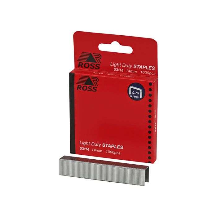 Ross Light Duty Staples 14mm - 1000 Pack F3014