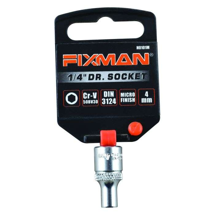 Fixman 1/4" Drive Hex Socket 4mm