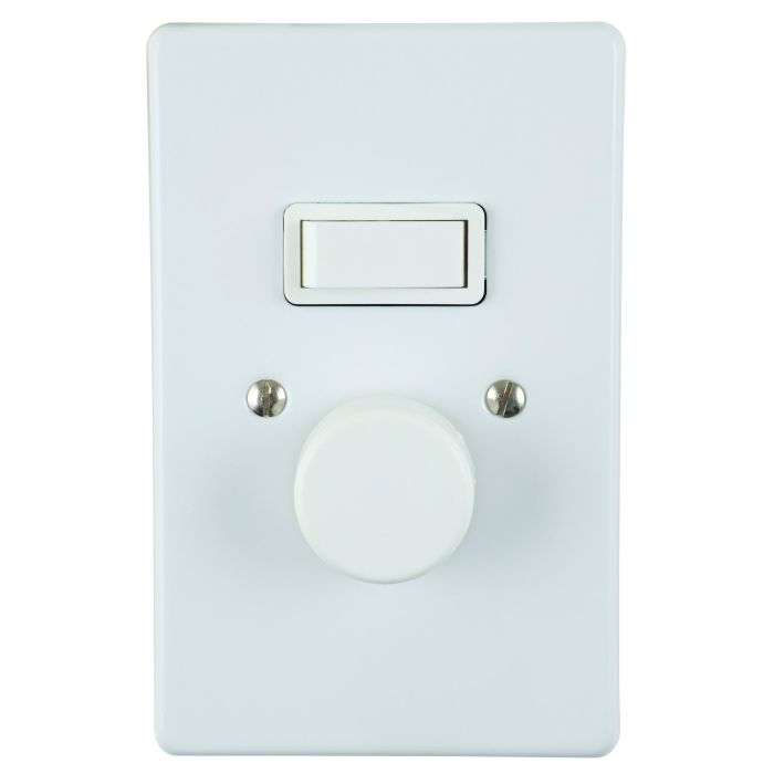 Crabtree Classic White 2-Lever With Rotary Dimmer Light Switch 500W 2x4