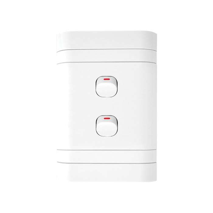 Lesco White 2-Lever 1-Way Light Switch 2x4