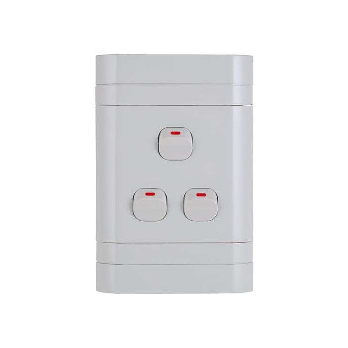 Lesco White 3-Lever 1-Way Light Switch 2x4