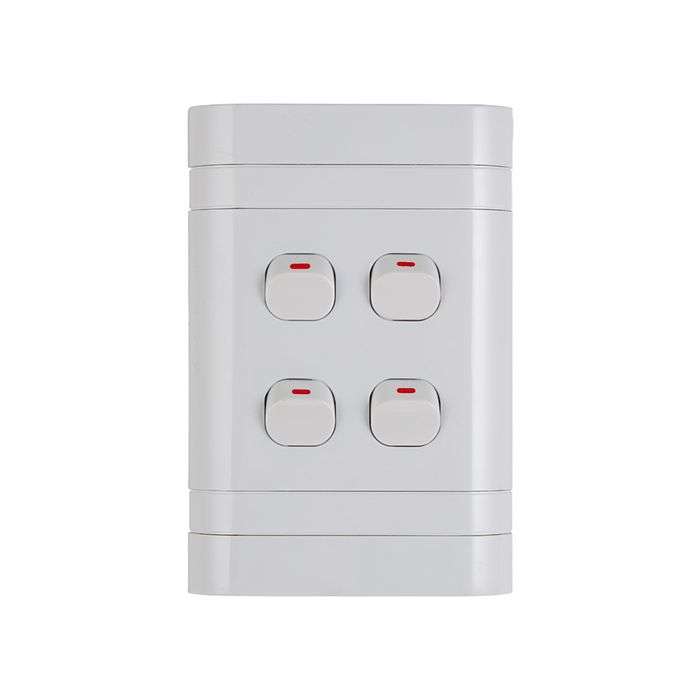Lesco White 4-Lever 1-Way Light Switch 2x4