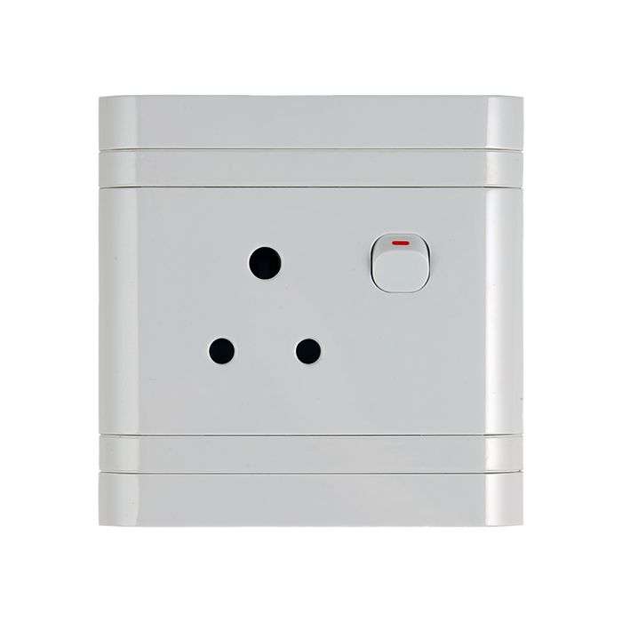 Lesco White Single RSA Wall Socket 4x4