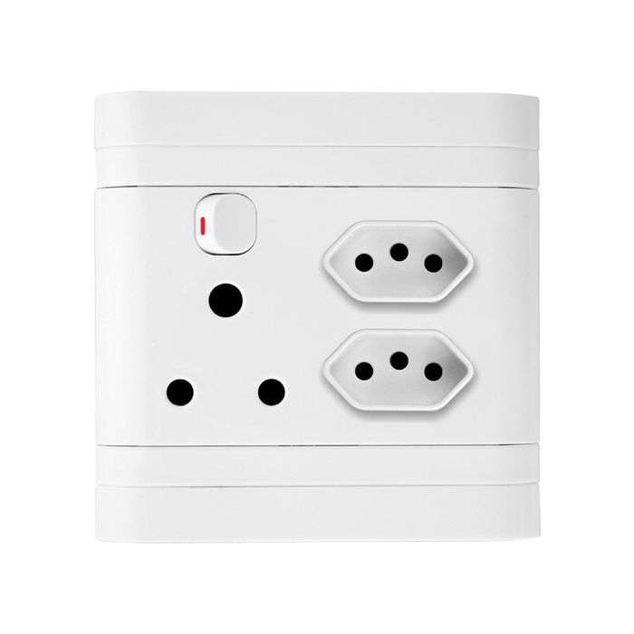 Lesco White 2 New RSA & 1 RSA Wall Socket 4x4