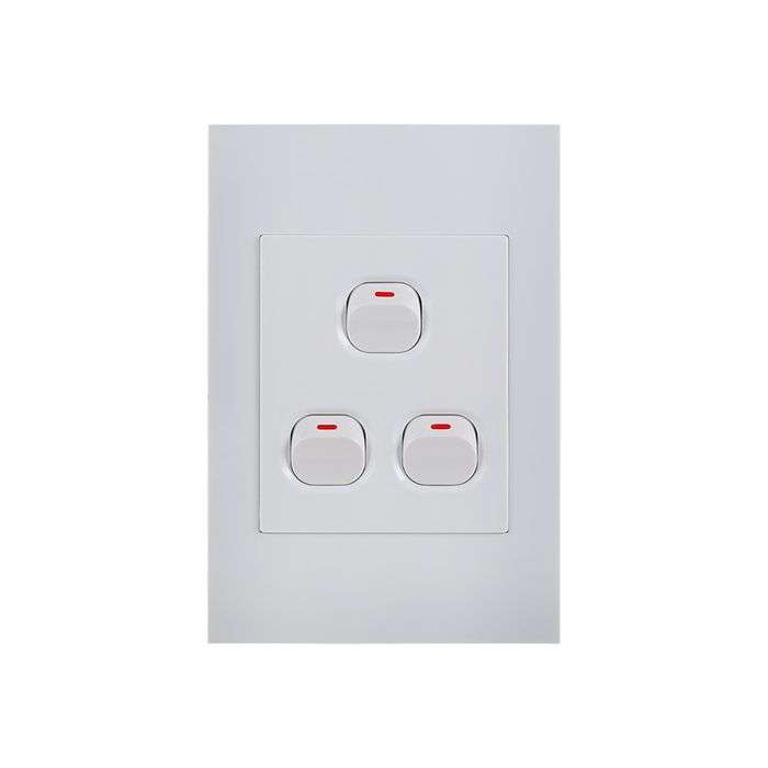 Lesco Pipelli Quad White 3-Lever 1-Way Light Switch 2x4