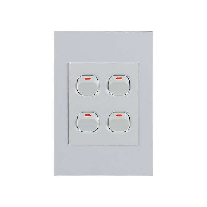 Lesco Pipelli Quad White 4-Lever 1-Way Light Switch 2x4