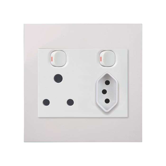 Lesco Pipelli Quad White 2 New RSA, 1 RSA Wall Socket 4x4