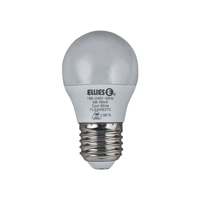 Ellies 5W Cool White E27 LED Golfball Lamp