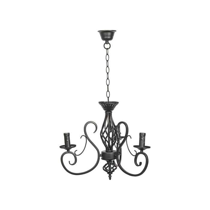 Radiant Black 3 Light Chandelier