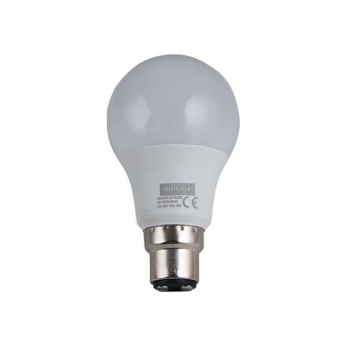 Eurolux 6W Warm White B22 LED Opal A60 Lamp