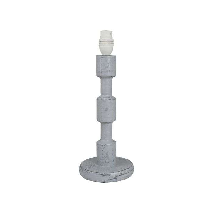 The Lamp Factory Light Grey Pine Crank Bedside Lamp Base 130 x 300mm