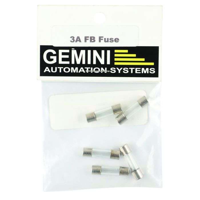 Gemini 3A Fast Blow Glass Fuse 20 x 5mm - 5 Pack