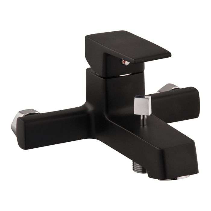 Icon Red Black Studio Bath Mixer With Hand Shower