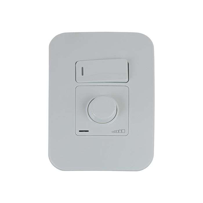 Veti White 1-Lever With Rotary Dimmer Light Switch 400W 2x4