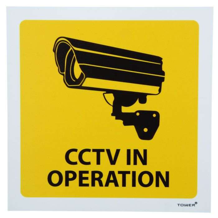 Tower CCTV ABS Sign 190 x 190mm