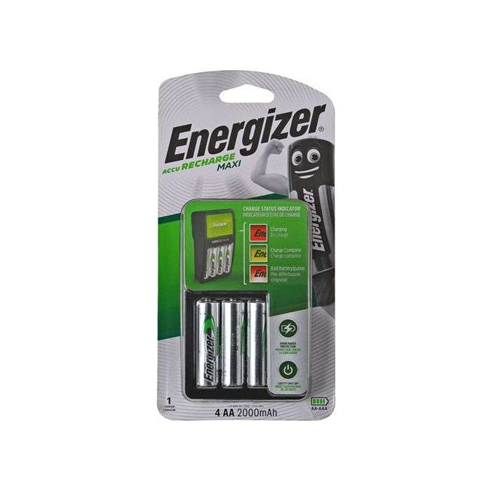 Energizer Maxi Charger With 4 Recharge AA Batteries