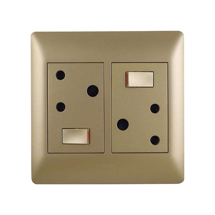 Legrand Ysalis Champagne Double RSA Wall Socket 4x4