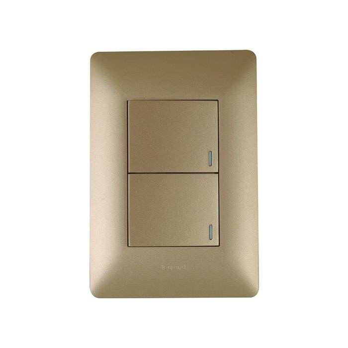 Legrand Ysalis Champagne 2-Lever 1-Way Light Switch 2x4