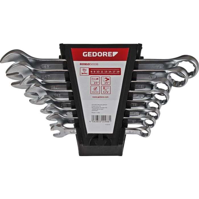 Gedore Red 8 Piece Combination Spanner Set
