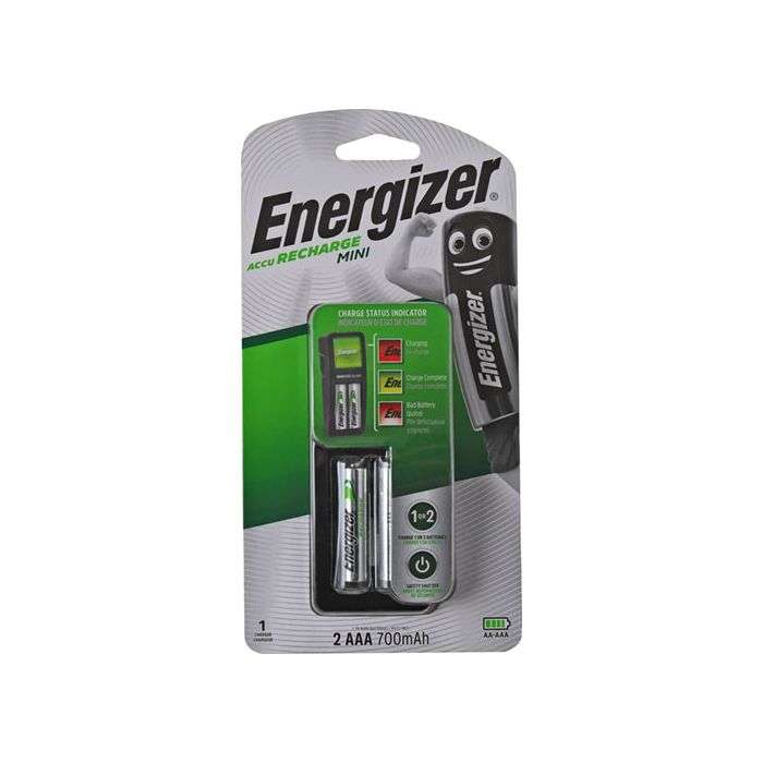 Energizer Mini Charger With 2 Recharge AAA Batteries