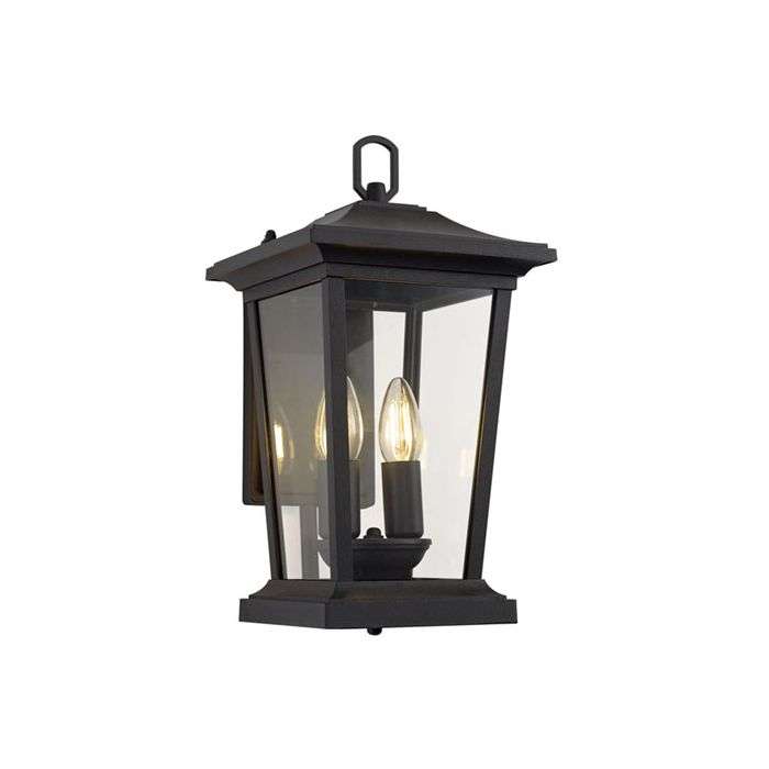 Bright Star Black 4 Panel Down Facing Lantern
