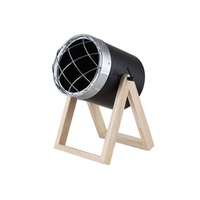 Bright Star Black & Polished Chrome Table Lamp