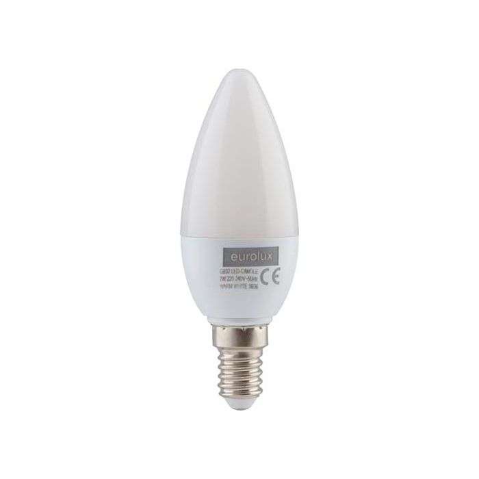 Eurolux 7W Cool White E14 LED Candle Lamp