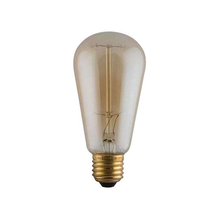 Eurolux 40W Amber E27 Carbon Filament Pear Lamp