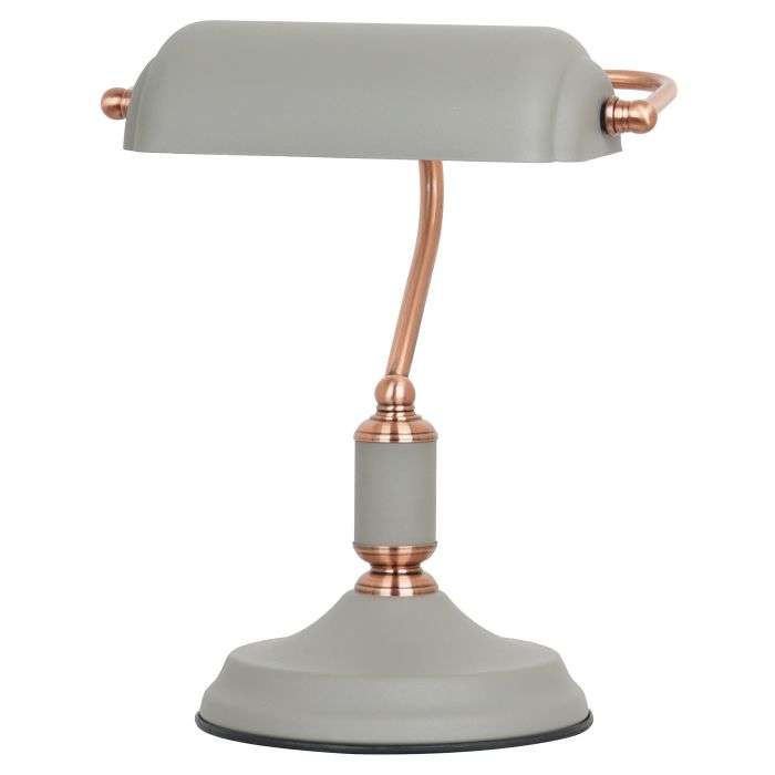 Radiant Grey Bankers Table Lamp