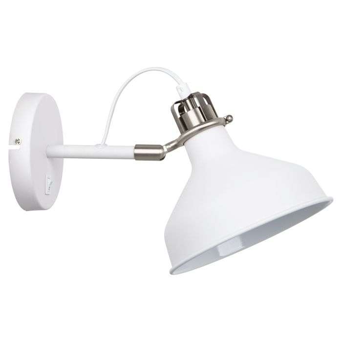 Radiant White Metal Wall Light