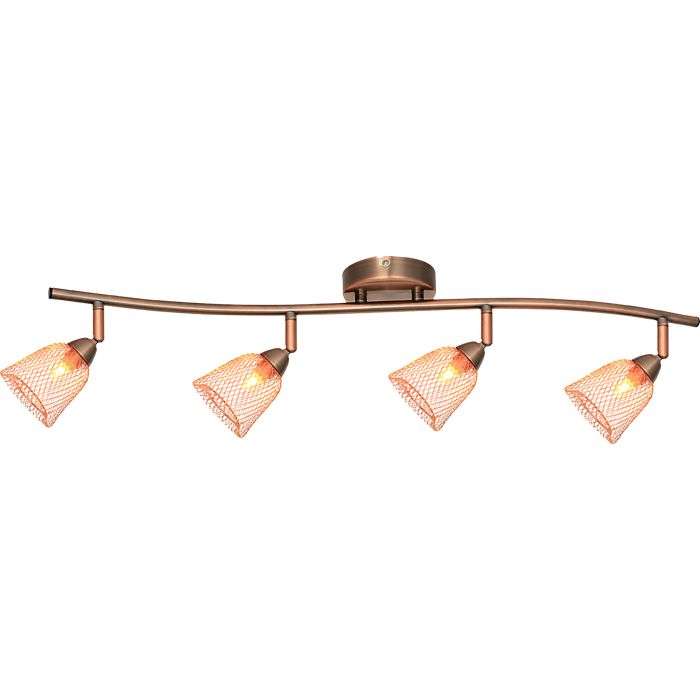Radiant Antique Copper 4-Light Mesh Bar Spotlight