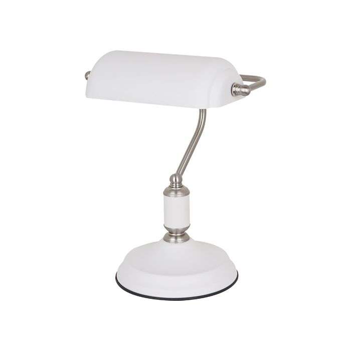 Radiant White Bankers Table Lamp